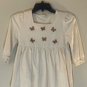 Size 10 Girls by Finding Foxtale Cream Top with Butterfly Embroidery